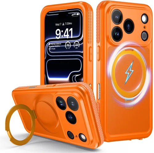 Vista 17 de Lanhiem Funda magnética impermeable para iPhone 17, a prueba de polvo, protector de pantalla integrado, [compatible con MagSafe] [Soporte invisible]