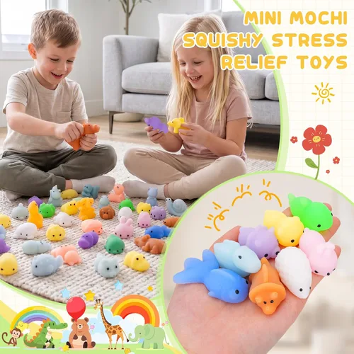 Vista 6 de 305 PCS Squishy Toys, Mochi Squishy Fidget Toys, Kawaii Mini Squishies 305-multicolor