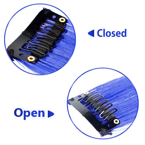 Vista 4 de 12 extensiones de cabello rizado de colores con reflejos para fiesta, multicolores ondulados, extensiones de cabello sintético de arco iris
