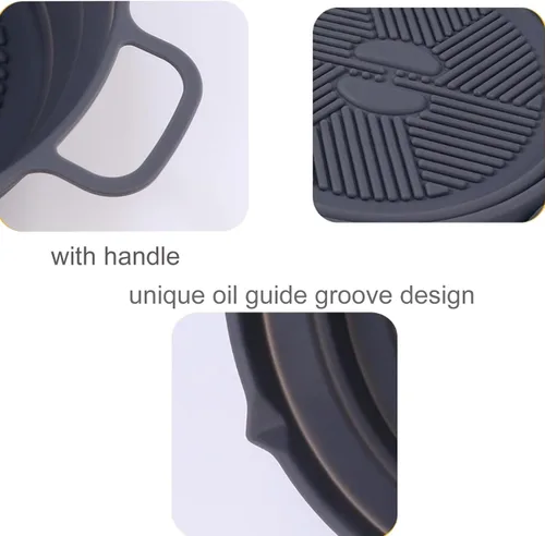 Vista 5 de Forros reutilizables de silicona para freidora de aire, 2 unidades, accesorios plegables redondos de 7.5 pulgadas, reemplazo de forros de papel