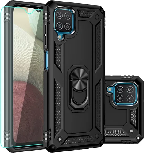 Vista 10 de Funda para Galaxy A12, con protector de pantalla, grado militar, 16 pies, probada contra caídas con soporte magnético, funda protectora para Galaxy