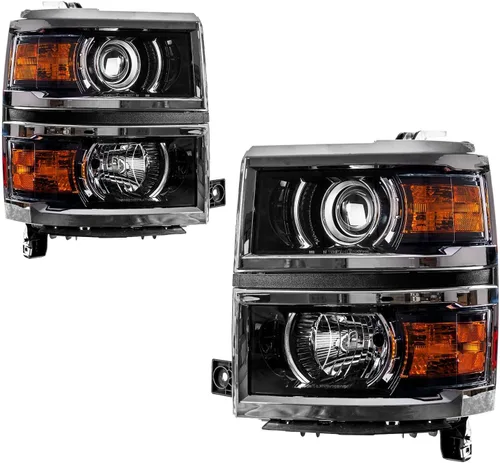 Vista 10 de Conjunto de faro delantero, carcasa cromada, reflector ámbar compatible con Jetta 2011-2018, paquete de 1 (lado derecho del pasajero)