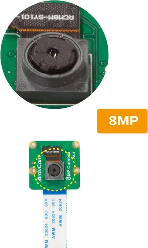 Vista 2 de Arducam para Raspberry Pi Módulo de cámara V2-8 megapíxeles, cámara 1080p IMX219 Raspberry Pi 5