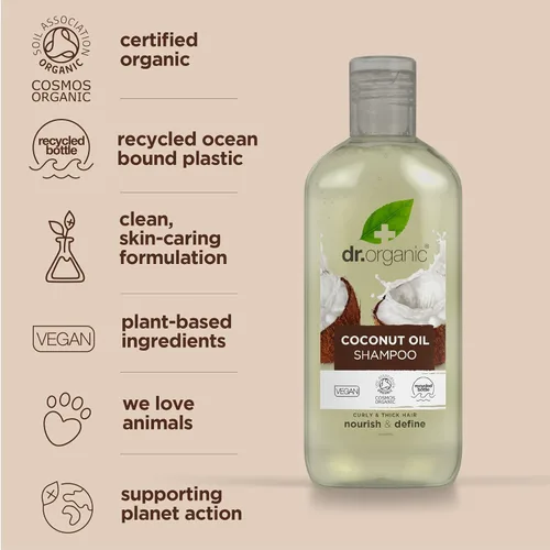 Vista 5 de Organic Doctor Champú de aceite de coco virgen orgánico, 9 onzas líquidas