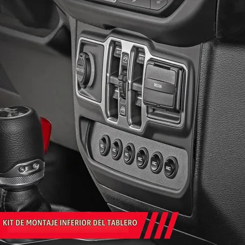 Vista 3 de Rough Country Panel de Interruptores del Tablero Inferior de 6 Posiciones y Sistema de Relé - Controlador de Luces y Accesorios MLC-6 para Jeep