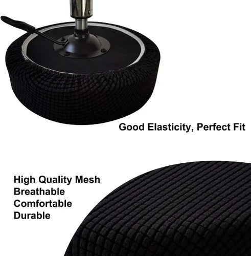 Vista 3 de Funda de taburete redonda de 12 a 16 pulgadas, fundas de asiento redondas para taburetes de bar, tela de lujo elástica, lavable de jacquard a prueba