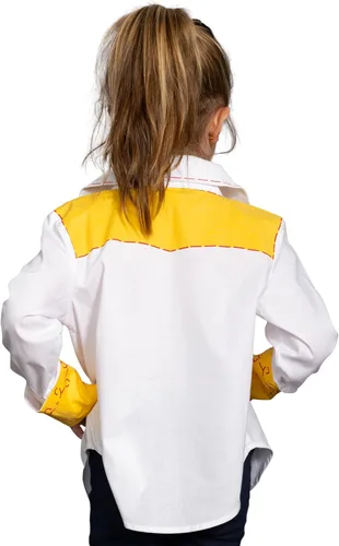 Vista 3 de Jessie Cowgirl - Disfraz de Halloween para niños, camisa de manga larga con botones