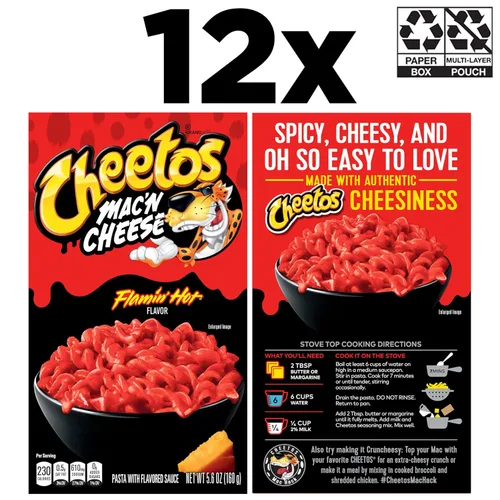 Vista 3 de Cheetos Mac & Cheese Flamin' Hot Cajas de 5.6 oz (paquete de 12)