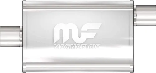 Vista 4 de MagnaFlow 11224 - Silenciador de escape Performance 11224: entrada/salida de 2"/2", ovalado, 4x9x14", acero inoxidable, acabado satinado