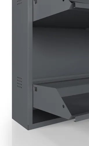 Vista 7 de CEHA Zapatero de metal de 3 niveles con tapa, organizador de almacenamiento de zapatos duradero para entrada, estante de zapatos que ahorra espacio