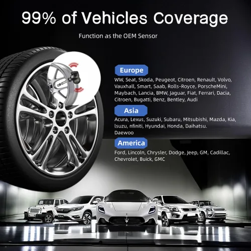 Vista 5 de Autel Sensores TPMS 2 en 1 Sensor MX-Sensor 315Mhz/433Mhz Sensor de presión de neumáticos, sensores TPMS inalámbricos programables y clonables a