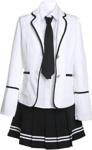 Vista 10 de URSFUR Conjunto de uniforme escolar japonés de estilo británico para mujer, disfraz de cosplay de anime para niña Estilo 1