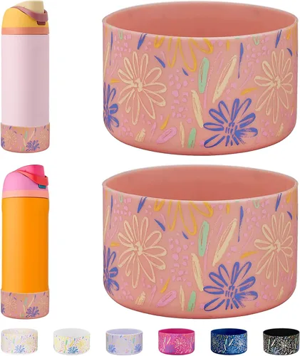 Vista 23 de WK IEASON 2 fundas de silicona para botella de agua Owala, base protectora para botella de agua Owala FreeSip Twist y Flip Flask accesorios