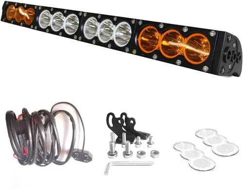 Vista 12 de AngelMa Barra de Luz LED de 12 Pulgadas 60W Ámbar Súper Brillante Spot Todoterreno de Una Sola Fila IP68 Impermeable para Cualquier Automóvil Camión