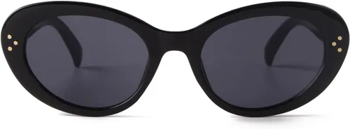 Vista 5 de GIFIORE Lentes de sol retro ovalados de ojo de gato para mujer, gafas de sol vintage gruesas, 52 mm