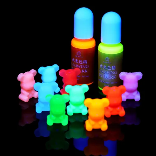 Vista 4 de 0.3 fl oz resina epoxi colorante pigmento de color alta concentración resplandor en la oscuridad líquido luminoso UV pigmento de tinte de resina