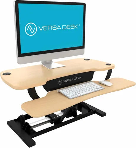 Vista 8 de Convertidor VersaDesk eléctrico para computadora de escritorio. Convierte con facilidad un escritorio en un escritorio con soporte para utilizar