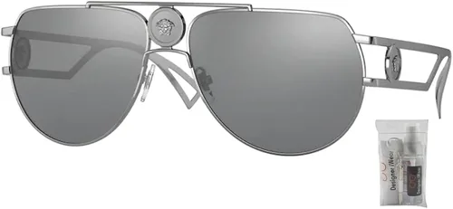 Vista 2 de Versace VE2225 Pilot Sunglasses for Men BUNDLE With Designer iWear Complimentary Eyewear Kit