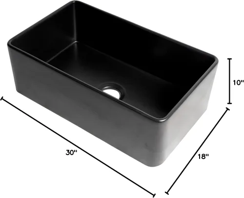 Vista 10 de ALFI brand ABF3018-BM - Fregadero de cocina, negro mate