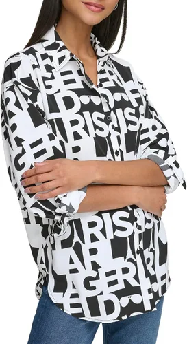 Vista 3 de KARL LAGERFELD Blusa oversize con logotipo para mujer