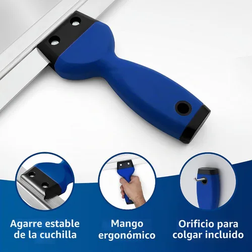 Vista 3 de Cuchilla para Encintado Profesional de 18" Hoja de Acero Inoxidable Premium con Agarre Suave La Mejor Herramienta de Encintado para Paneles