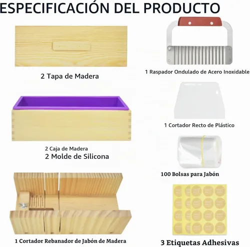 Vista 2 de Artcome Kit de moldes de corte para hacer jabón de pan, 2 moldes