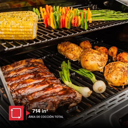 Vista 3 de Neevo - Parrilla de propano inteligente 44,000 BTU, barbacoa de 2 quemadores al aire libre, control electrónico, 714 pies cuadrados en espacio