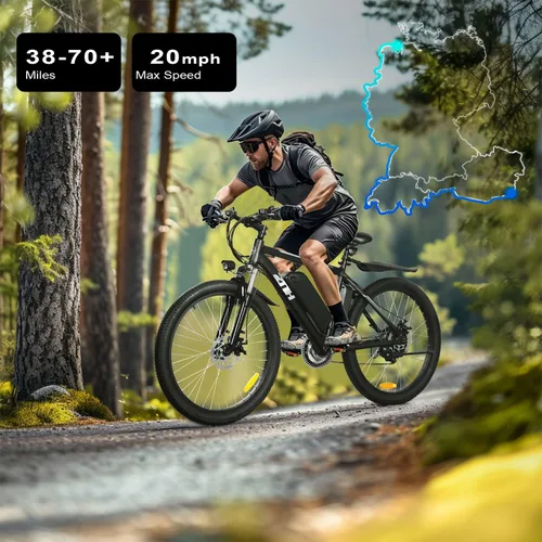 Vista 3 de ZNH Bicicleta eléctrica de 750 W 1000 W para adultos, batería extraíble de 48 V 13 Ah, bicicleta eléctrica de neumático de 26 pulgadas, hasta 60