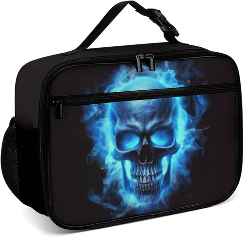 Vista 24 de Lonchera reutilizable con diseño a cuadros y negro y blanco con aislamiento, bolsa de almuerzo para comida y comida, bolsa de mano para mujeres