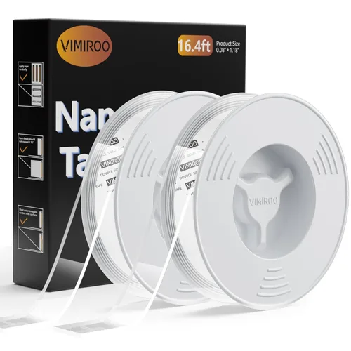 Vista 8 de vimiroo Cinta de Doble Cara Resistente, 16.4 pies Cinta Nano Extra Grande Transparente, Cinta Adhesiva de Dos Caras Extraíble Sin Deja Huellas