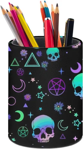 Vista 20 de Organizador de lápices con diseño de bandera de Estados Unidos, lindo portalápices, taza de lápices para escritorio, soporte para brochas