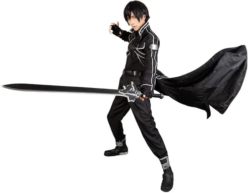 Vista 3 de Cosfun Disfraz completo de Kirigaya Kazuto para hombre color negro mp003071
