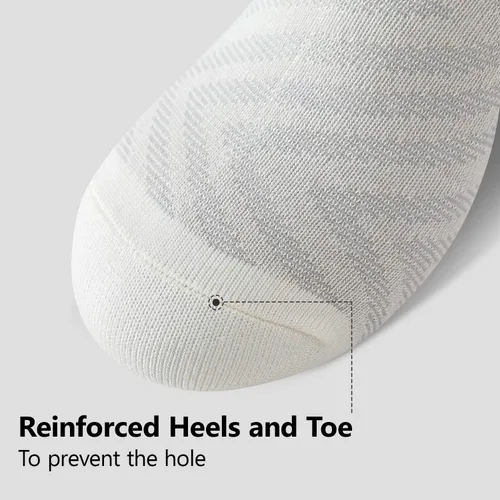 Vista 3 de Calcetines invisibles para hombres y mujeres, 8 pares de calcetines tobilleros de fibra de bambú, antideslizantes, transpirables, suaves, a la moda