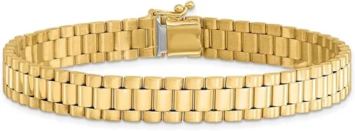 Vista 4 de Diamond2Deal Pulsera de oro amarillo sólido de 14 k para hombre, Oro