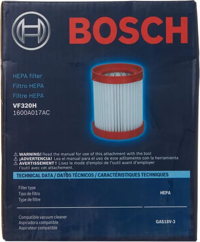 Vista 3 de Bosch Filtro HEPA VF320H para aspiradora húmeda/seca de 18 V y 2.6 galones