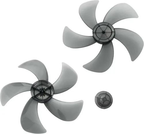 Vista 9 de Hoja de ventilador silenciosa de plástico universal con cubierta de tuerca de repuesto para ventilador de pie ventilador de mesa gris #3 10 pulgadas