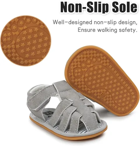 Vista 11 de Sandalias para bebé niña niño, suela antideslizante suave de primera calidad, sandalias de bebé para bebé, zapatos de playa casuales de verano