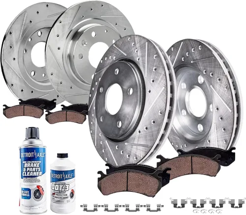 Vista 12 de Detroit Axle - Kit de freno trasero para Chevy GMC Silverado Sierra Suburban 1500 Yukon Tahoe Avalanche Cadillac Escalade Pinza de freno de disco