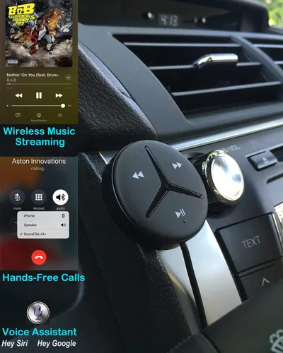 Vista 3 de Aston Innovations AAC - Adaptador auxiliar Bluetooth para coche, estéreo, hogar, estéreo, A2DP, transmisión, manos libres, hablar, aislador de ruido