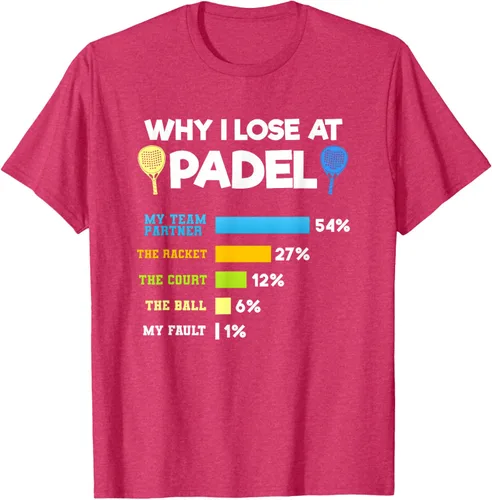 Vista 25 de Camiseta Why I Lose At Padel Answers Not My Fault