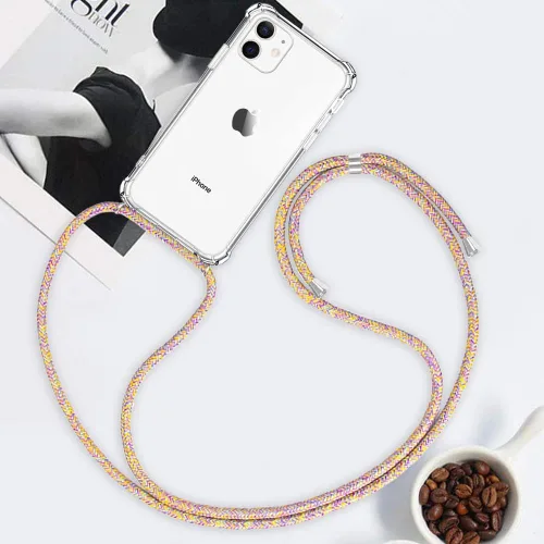 Vista 7 de Funda para iPhone 11 con cuello transparente para colgar y colgar en el hombro, cubierta de teléfono cruzada, para mujeres y niñas, funda protectora