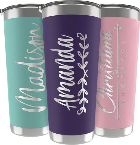 Vista 15 de Regalos personalizados para hombres, 30 onzas, vasos personalizados con tapa, azul marino, tazas de café de viaje aisladas, juego de popote