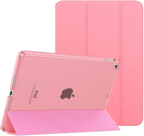Vista 33 de MoKo - Funda compatible con iPad 2019, fina, ligera, inteligente, carcasa, cubierta de soporte con protector trasero traslúcido esmerilado 1-Oro Rosa