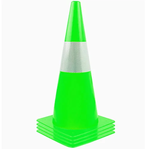 Vista 8 de Conos de seguridad de tráfico de 9 pulgadas con collares reflectantes, [paquete de 4] conos de construcción verdes conos de estacionamiento