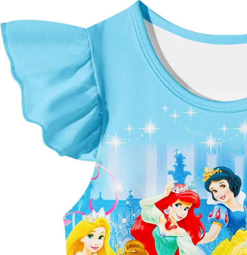 Vista 4 de AMEIME Vestido de princesa de fantasía para niñas pequeñas, vestido de disfraz de princesa con mangas con vuelo, traje casual para uso diario