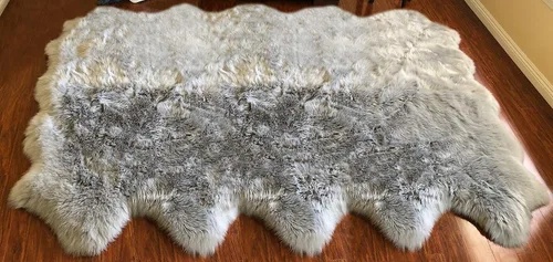 Vista 79 de LAMBZY Alfombra de piel de oveja auténtica, parte inferior gruesa y fuerte, fácilmente lavable, resistente a las manchas, perfecta para sala