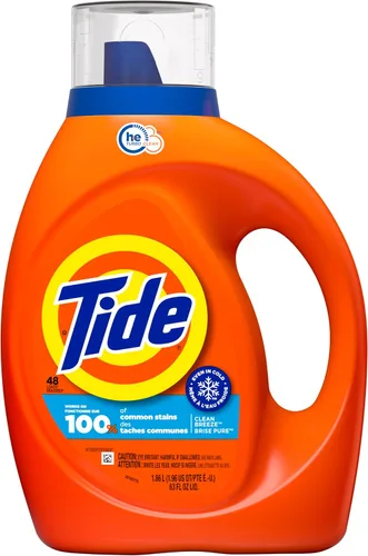 Vista 12 de Tide Detergente líquido para ropa, aroma Clean Breeze, 48 cargas, 60 onzas líquidas, funciona en el 100% de las manchas comunes