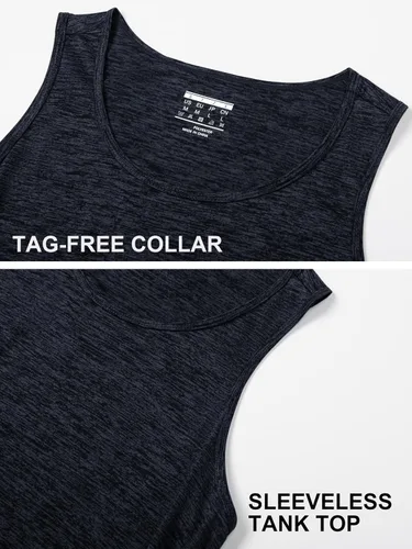 Vista 6 de MAGCOMSEN Camisetas sin mangas para hombre, de secado rápido, para entrenamiento, gimnasio, musculación, camiseta atlética para culturismo