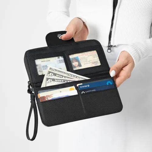 Vista 2 de Sherpani Tulum, cartera grande de nailon con cremallera alrededor, cartera con tarjetero organizador para mujer