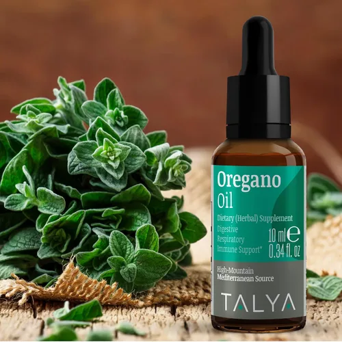Vista 6 de TALYA Aceite de orégano 0.34 onzas líquidas Aceite de orégano líquido Apoyo inmunológico, alto contenido de carvacrol, salud digestiva Sin OMG